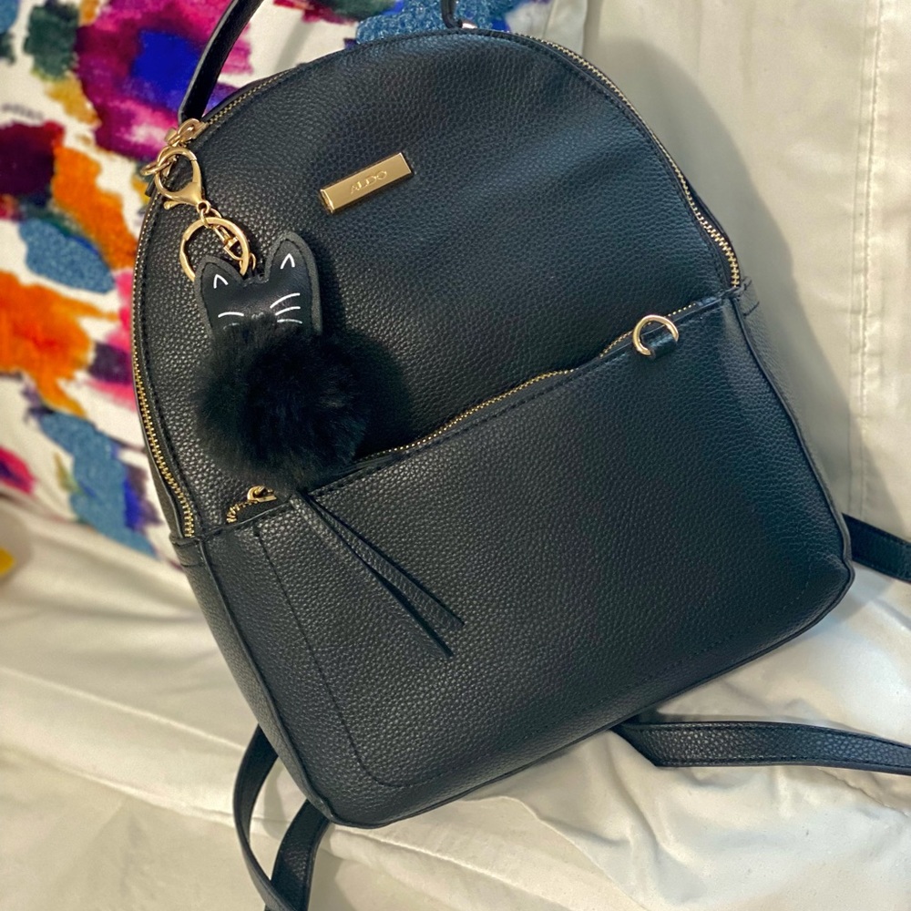 Black Leather Backpack